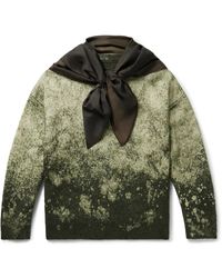 Maison Margiela - Satin-trimmed Splattered Wool And Cotton-blend Sweater - Lyst
