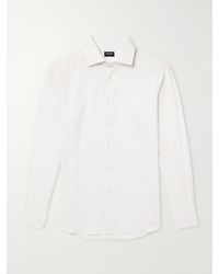 ZEGNA - Cotton And Cashmere-Blend Twill Shirt - Lyst