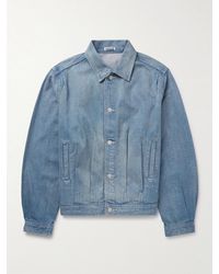 AURALEE - Jeansjacke aus Selvedge Denim mit Falten - Lyst
