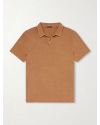 James Perse - Open-collar Slub Cotton-jersey Polo Shirt - Lyst