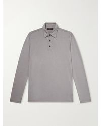 Slowear - Zanone Cotton And Silk-Blend Jersey Polo Shirt - Lyst