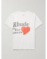 Rhude - Lovers Club Logo-Print Slub Cotton-Jersey T-Shirt - Lyst