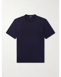 ZEGNA - Cotton And Silk-blend Jersey T-shirt - Lyst