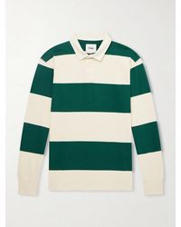 Drake's - Stripe Cotton-Jersey Polo Shirt - Lyst