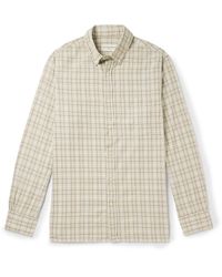 Officine Generale - Button-down Collar Checked Organic Cotton-twill Shirt - Lyst