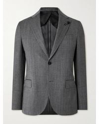 Lardini - Virgin Wool-Blend Herringbone Suit Jacket - Lyst