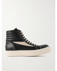 Rick Owens - Vintage Suede-trimmed Leather High-top Sneakers - Lyst