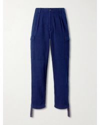 Blue Blue Japan - Kasezome Straight-Leg Sashiko Cotton Cargo Trousers - Lyst