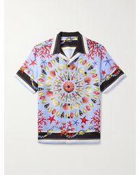 Dolce & Gabbana - Bedrucktes Hemd Aus Leinen-Canvas - Lyst