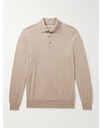 Brunello Cucinelli - Virgin Wool And Cashmere-blend Polo Sweater - Lyst