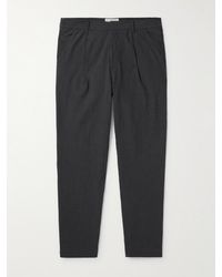 Folk - Assembly Tapered Crinkled-cotton Suit Trousers - Lyst