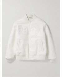 Off-White c/o Virgil Abloh - Natlover Oversized-Collegejacke aus vollnarbigem Leder mit Logoapplikationen - Lyst