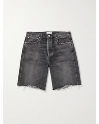 Agolde - Anson Straight-leg Frayed Denim Shorts - Lyst