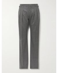 Tom Ford - Straight-Leg Pleated Birdseye Wool Suit Trousers - Lyst