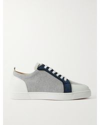 Christian Louboutin - Rantulow Suede And Leather-trimmed Canvas Sneakers - Lyst