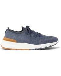 Brunello Cucinelli - Runners In Chiné Cotton Knit - Lyst