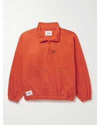 WTAPS - Logo-embroidered Fleece Half-zip Sweatshirt - Lyst