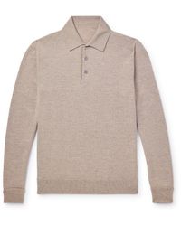 Anderson & Sheppard - Wool And Cashmere-blend Polo Shirt - Lyst