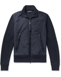 Tom Ford - Panelled Ribbed Wool And Shell Zip-up Cardigan - Lyst