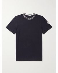 Moncler - Slim-Fit Logo-Jacquard Cotton-Jersey T-Shirt - Lyst