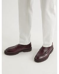 Brunello Cucinelli Leather Penny Loafers - Brown