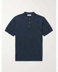 Richard James Cotton Polo Shirt - Blue