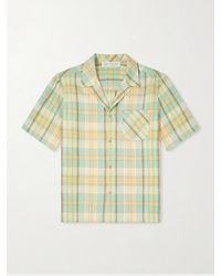 God's True Cashmere - Convertible-Collar Checked Linen Shirt - Lyst