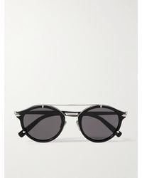 Dior - Blacksuit R7U Sonnenbrille mit rundem Rahmen aus Azetat und silberfarbenen Details - Lyst