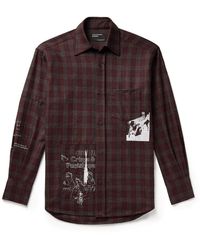Enfants Riches Deprimes - Printed Checked Merino Wool-flannel Shirt - Lyst