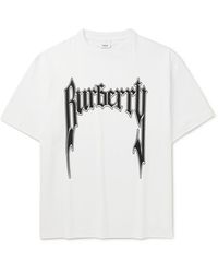 Burberry - Logo Print Cotton T-shirt - Lyst