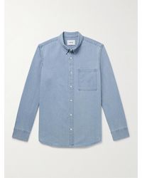NN07 - Cohen 5769 Button-down Collar Organic Denim Shirt - Lyst