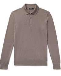 Zegna - Cashmere And Silk-blend Polo Shirt - Lyst