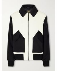 Golden Bear - Two-Tone Leather-Trimmed Wool-Felt Bomber Jacket - Lyst