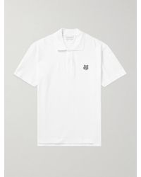Maison Kitsuné - Logo-appliquéd Cotton-piqué Polo Shirt - Lyst