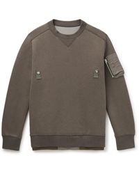 Sacai - Nylon-trimmed Cotton-blend Jersey Sweatshirt - Lyst