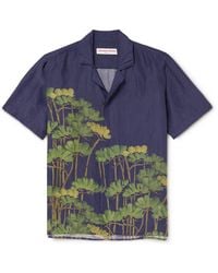 Orlebar Brown - Maitain Fantasy Camp-collar Floral-print Linen-blend Shirt - Lyst
