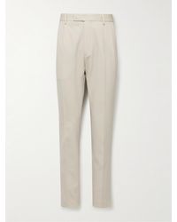 Zegna - Straight-leg Cotton And Wool-blend Twill Trousers - Lyst
