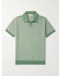 MR P. - Honeycomb-knit Cotton Polo Shirt - Lyst