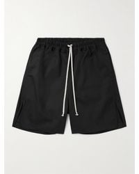 Rick Owens - Shorts a gamba dritta in popeline di cotone stretch con coulisse - Lyst