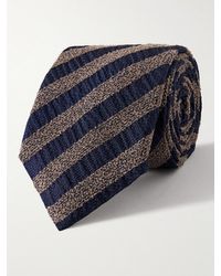 Canali - 8cm Striped Silk-blend Bouclé Tie - Lyst