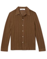 Séfr - Ripley Camp-collar Pointelle-knit Organic Cotton-blend Shirt - Lyst
