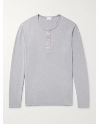 Handvaerk - Mélange Pima Cotton-jersey Henley Pyjama Shirt - Lyst
