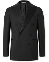 Canali - Double-breasted Wool And Mohair-blend Tuxedo Jacket - Lyst