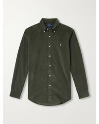 Polo Ralph Lauren - Button-Down Collar Logo-Embroidered Cotton-Corduroy Shirt - Lyst