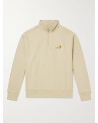 Carhartt - American Script Cotton-Blend Jersey Half-Zip Sweatshirt - Lyst