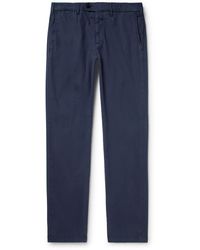Canali - Slim-fit Garment-dyed Stretch Lyocell And Cotton-blend Twill Trousers - Lyst
