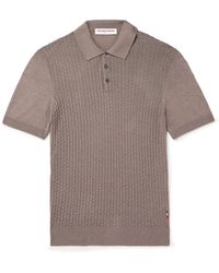 Orlebar Brown - Burnham Woven Silk And Cotton-blend Polo Shirt - Lyst