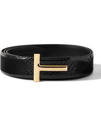 Tom Ford - 3Cm Reversible Snake-Effect Patent-Leather Belt - Lyst