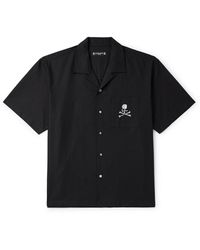 MASTERMIND WORLD - Convertible-collar Logo-embroidered Cotton-canvas Shirt - Lyst