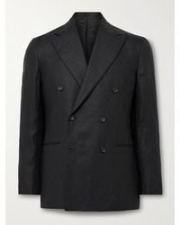 J. Mueser - Waverly Slim-fit Double-breasted Linen Suit Jacket - Lyst